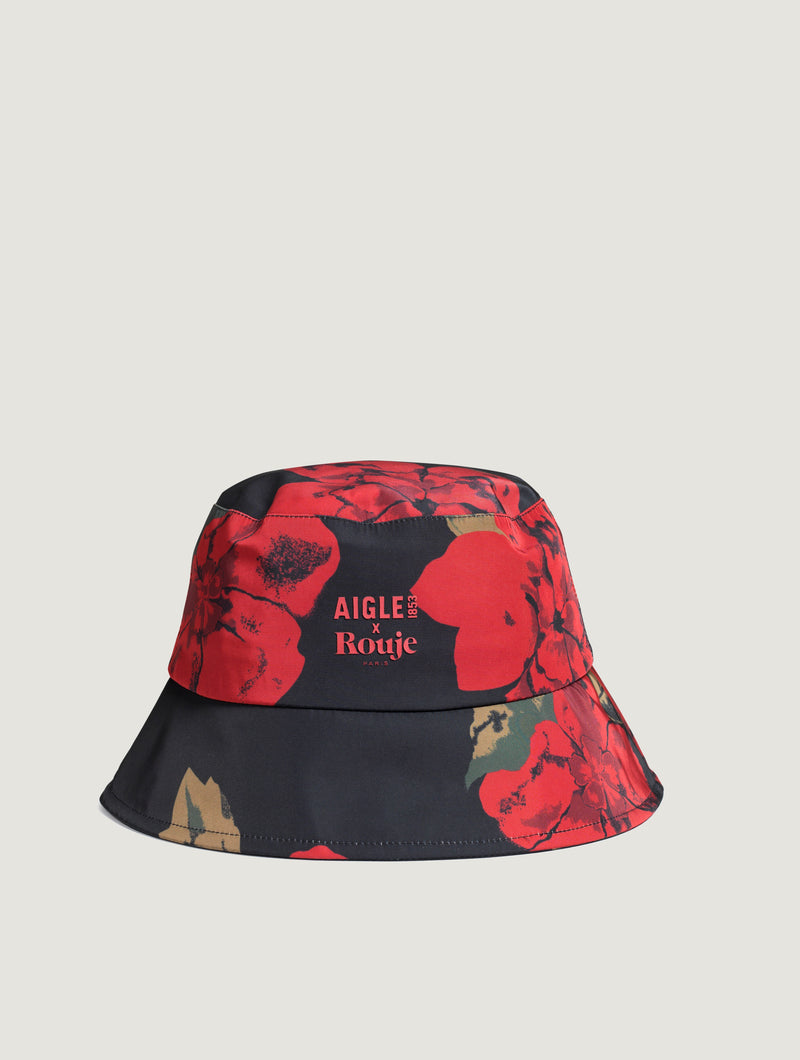 BOB black Aigle x Rouje bucket hat worn on a model by Rouje