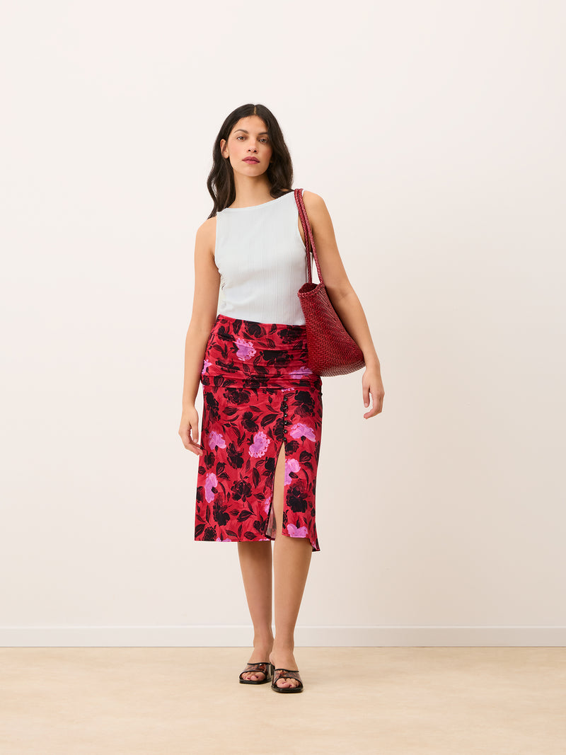 DAMIEN white low-back pointelle top, detail of back neckline by Rouje