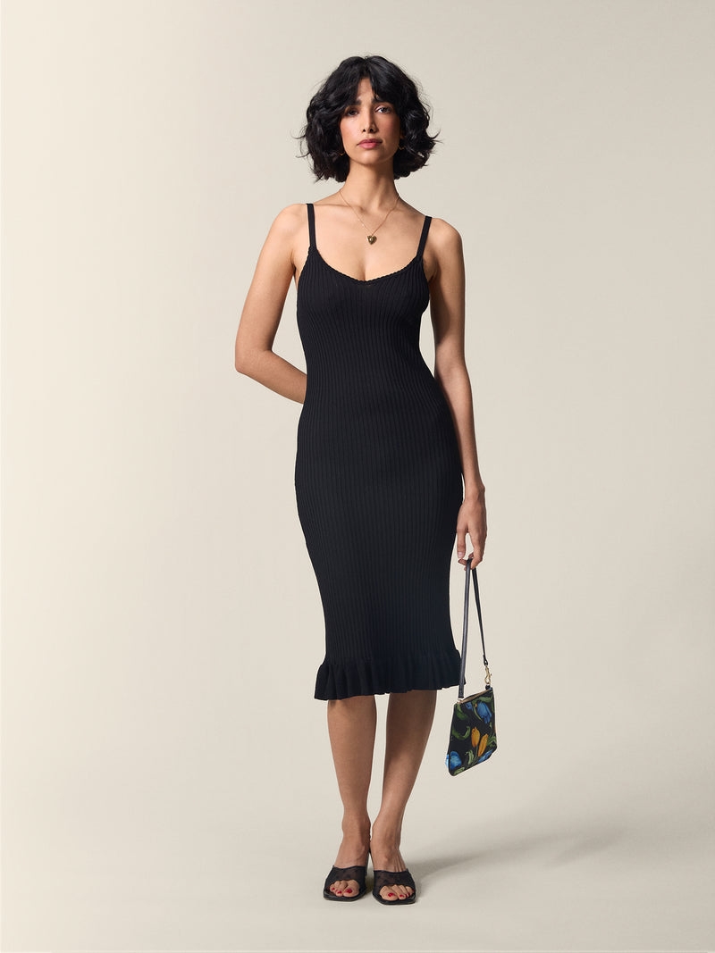 Another photo of the Roseline dress seen from the front.