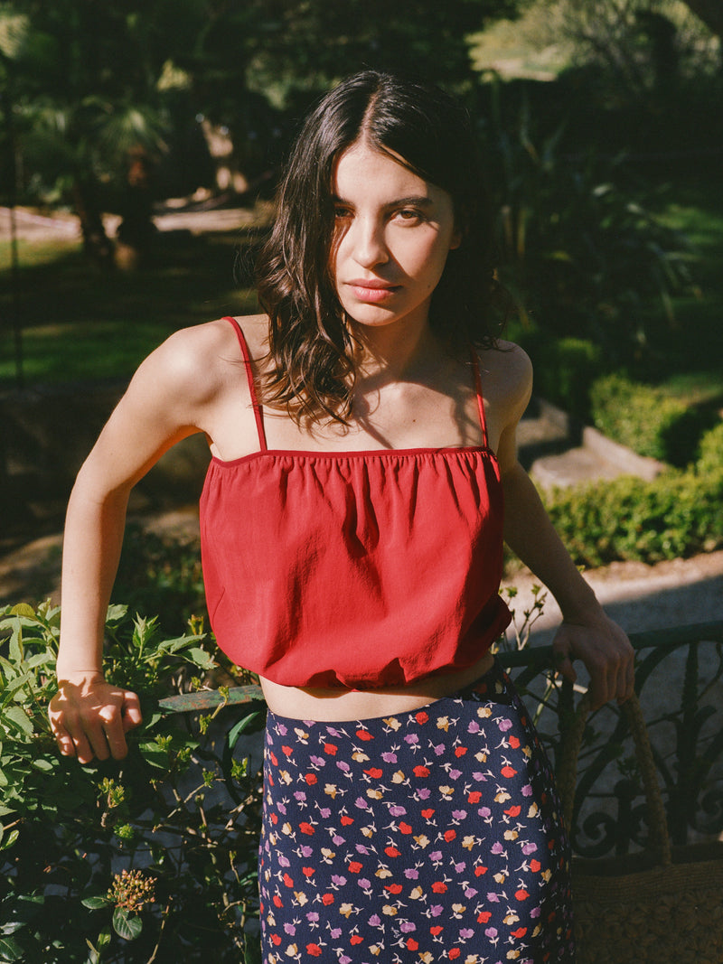 TIAGO red crop top by Rouje, detail view