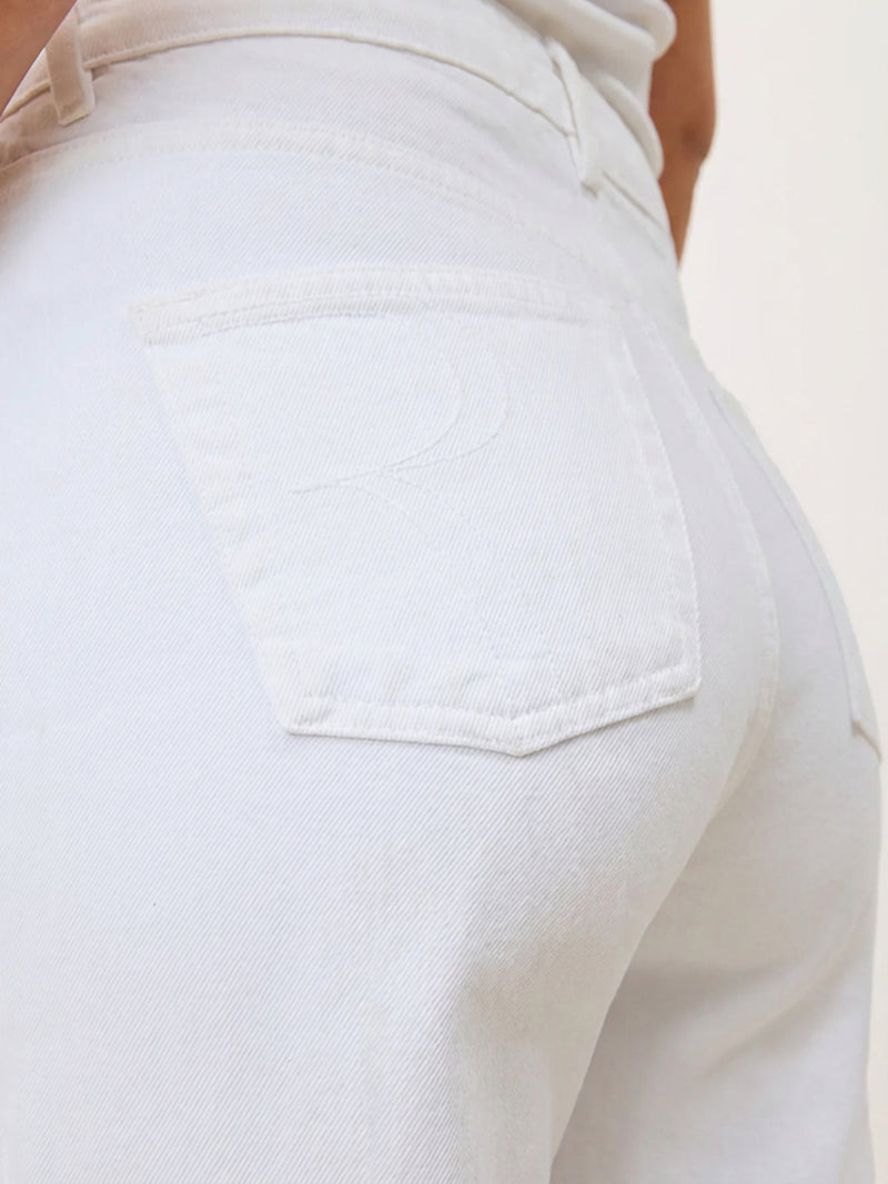 ANVERS white wide-leg denim jeans, detail of 5 pockets by Rouje
